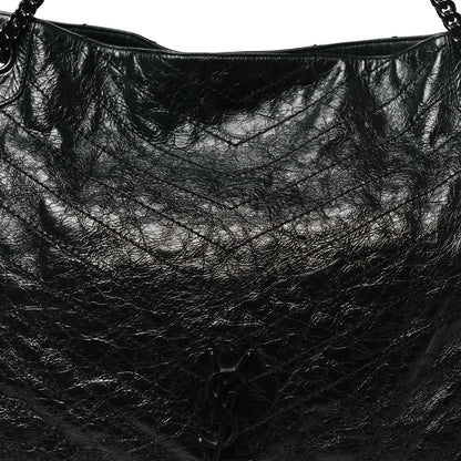 Saint Laurent Crinkled Calfskin Matelasse Monogram Large Niki Shopper Tote Black 8 of 11