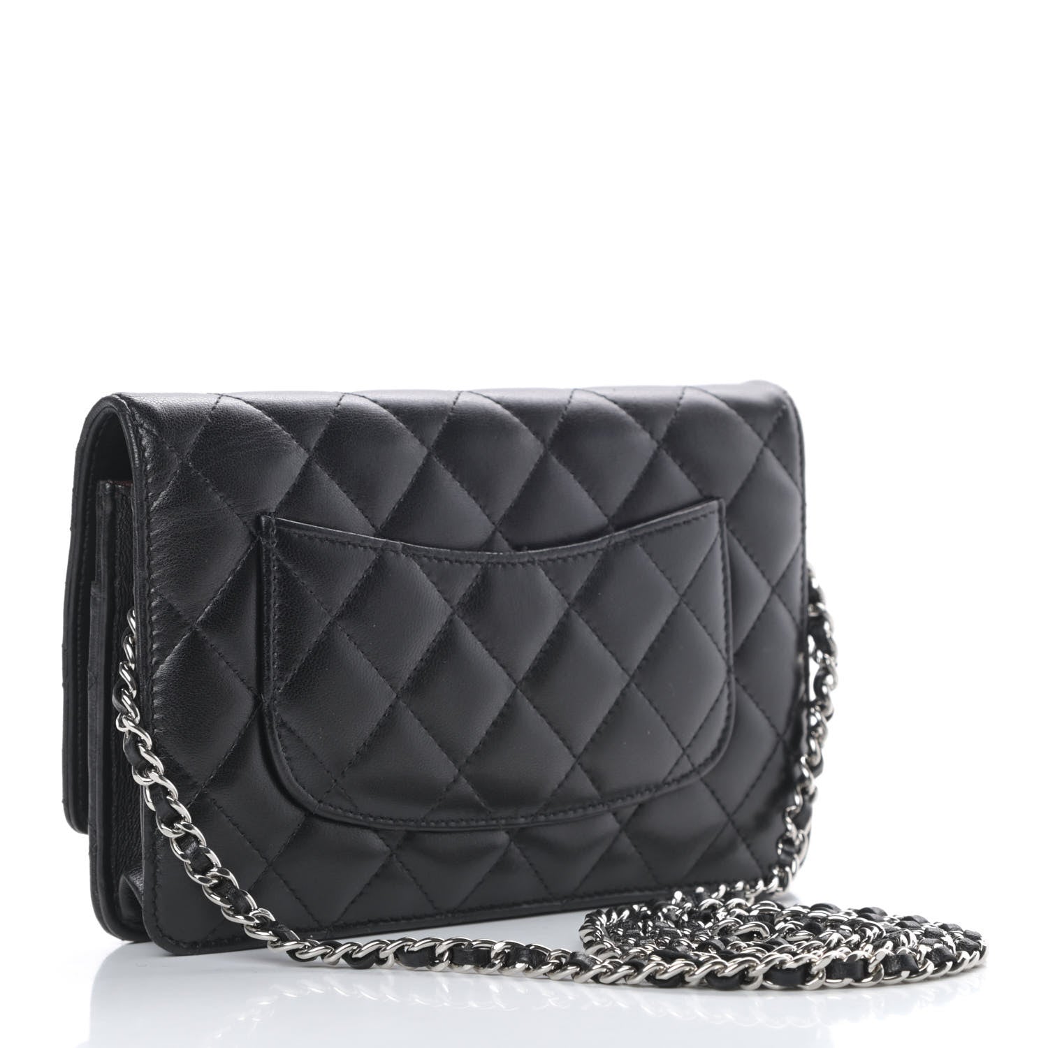 Chanel Lambskin Quilted Wallet On Chain WOC Black 3 of 14