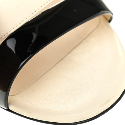 Chanel Lambskin Patent Pearl Sandals 39 White Black 12 of 12