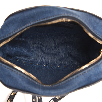 Valentino Garavani Denim Butterfly Embroidered Rockstud Camera Crossbody Bag Light Denim Multicolor 5 of 8