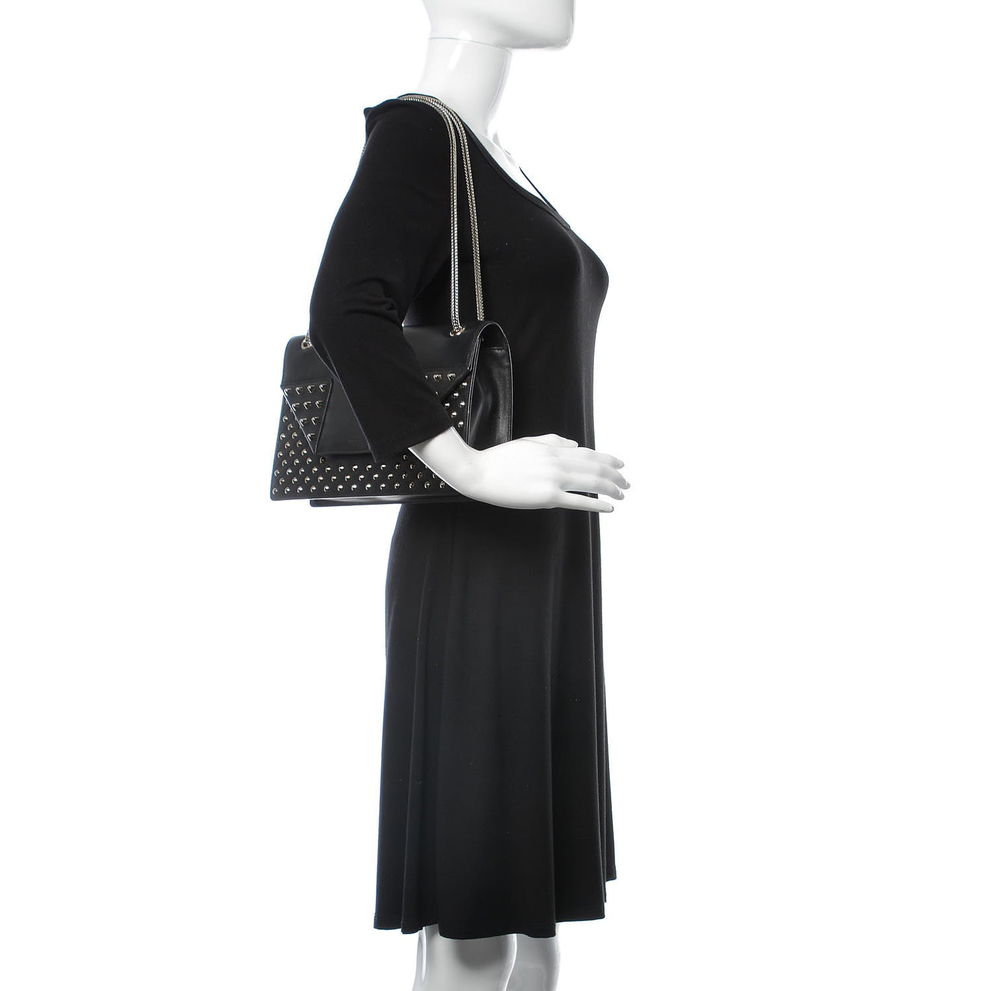 Calfskin Studded Medium Betty Black