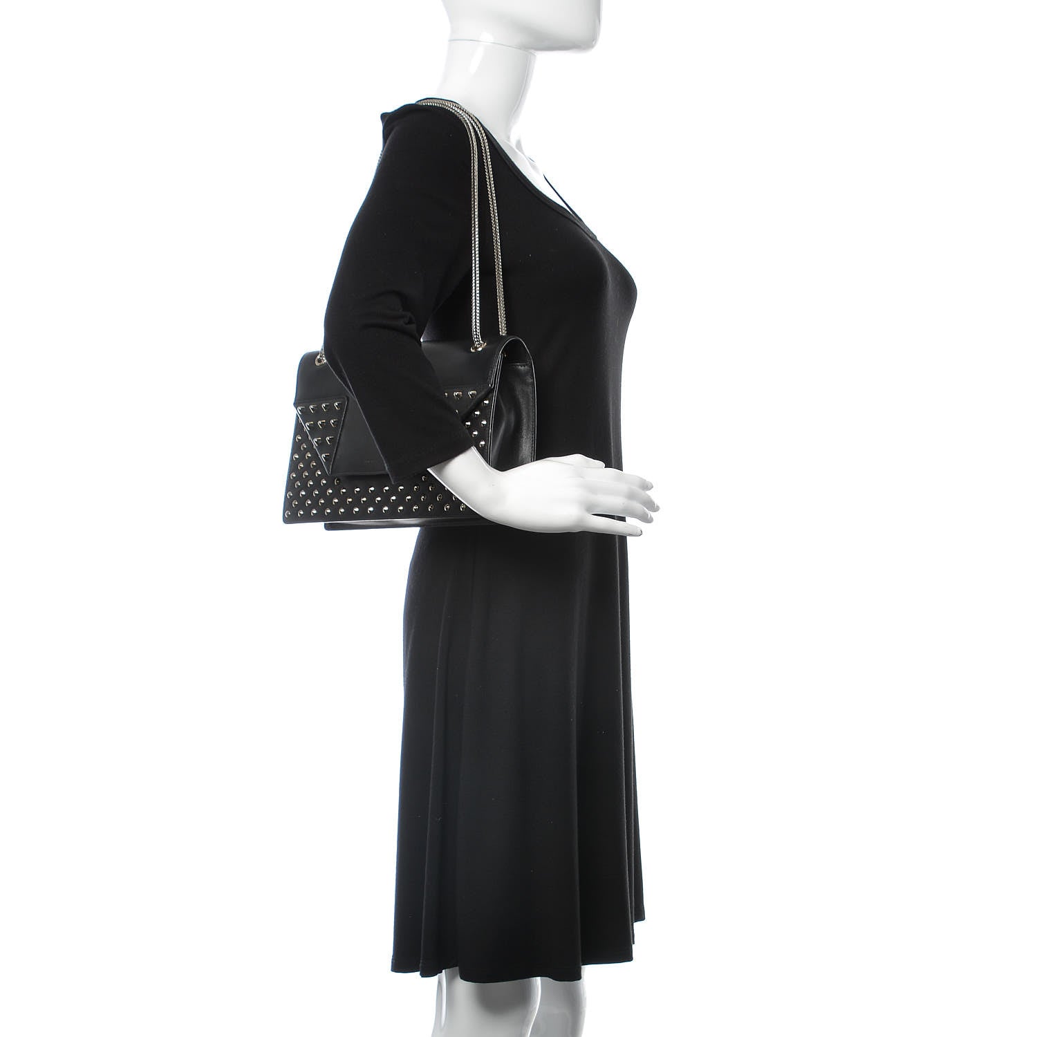 Saint Laurent Calfskin Studded Medium Betty Black 3 of 15