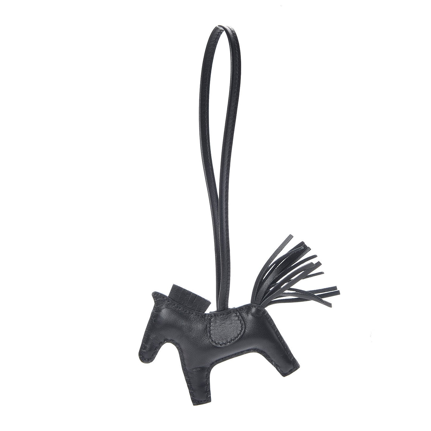 Milo Lambskin Grigri Rodeo Horse Bag Charm PM So Black