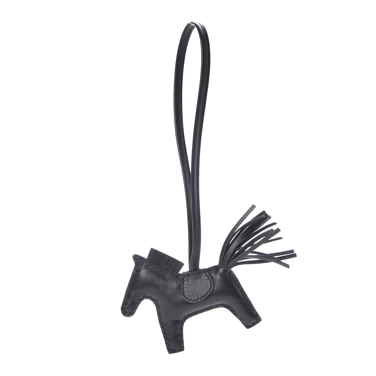 Hermes Milo Lambskin Grigri Rodeo Horse Bag Charm PM So Black 1 of 5