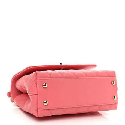 Chanel Caviar Quilted Mini Coco Handle Flap Pink 4 of 10