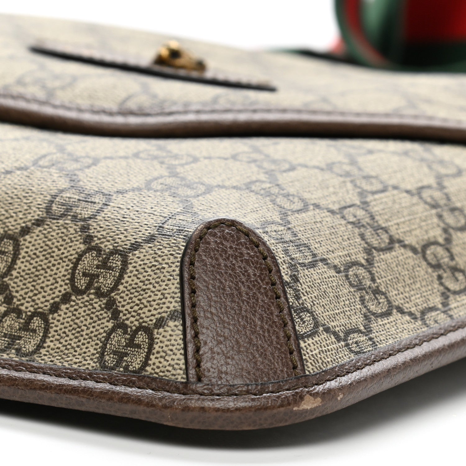 Gucci GG Supreme Monogram Web Medium Neo Vintage Flap Messenger Bag Beige New Acero 10 of 12