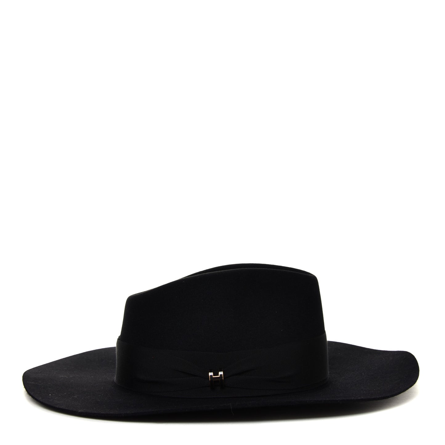 Rabbit Felt Laquered Gold Faubourg Pop H Hat 58 Black