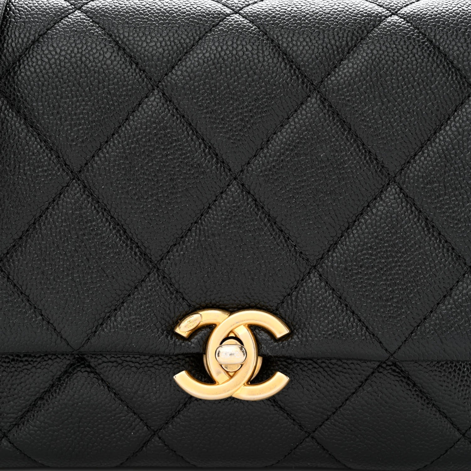 Chanel Shiny Caviar Quilted Small Chain Melody Flap Black 10 of 12