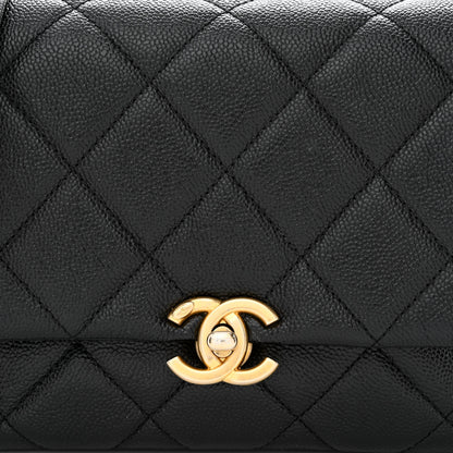 Chanel Shiny Caviar Quilted Small Chain Melody Flap Black 10 of 12