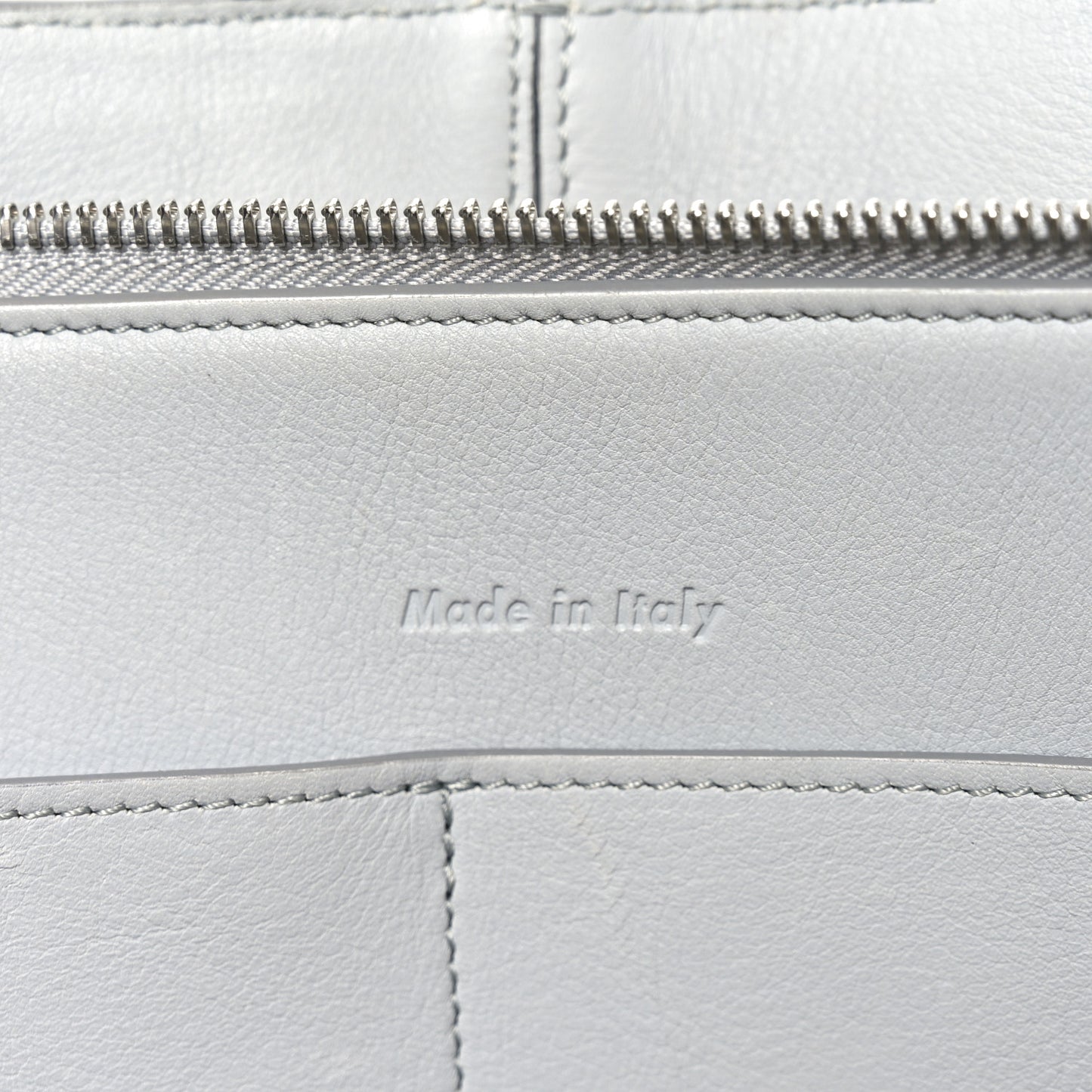 Smooth Calfskin Medium Tri-Fold Bag Pearl Grey