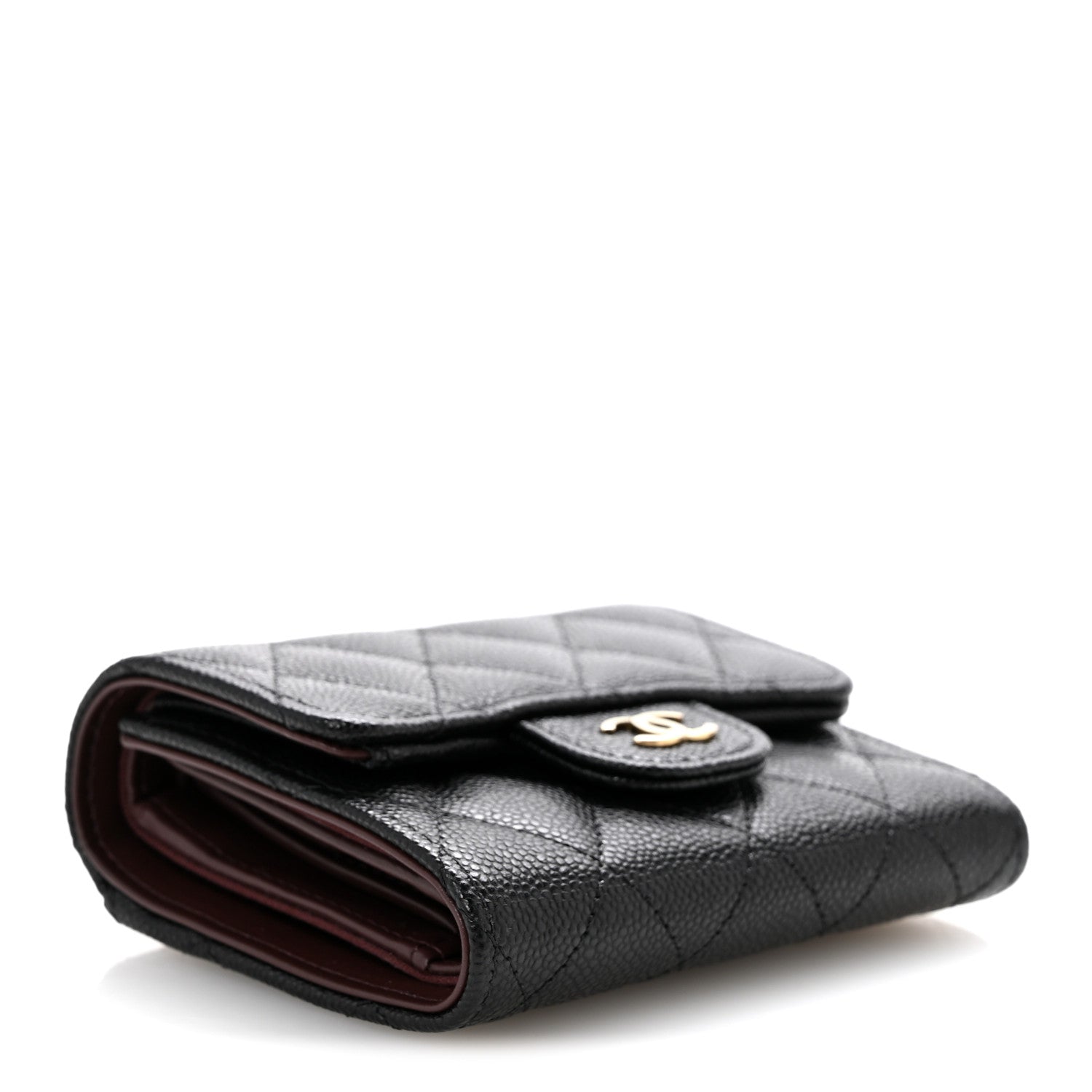 Chanel Caviar Quilted Compact Flap Wallet Black 4 of 9
