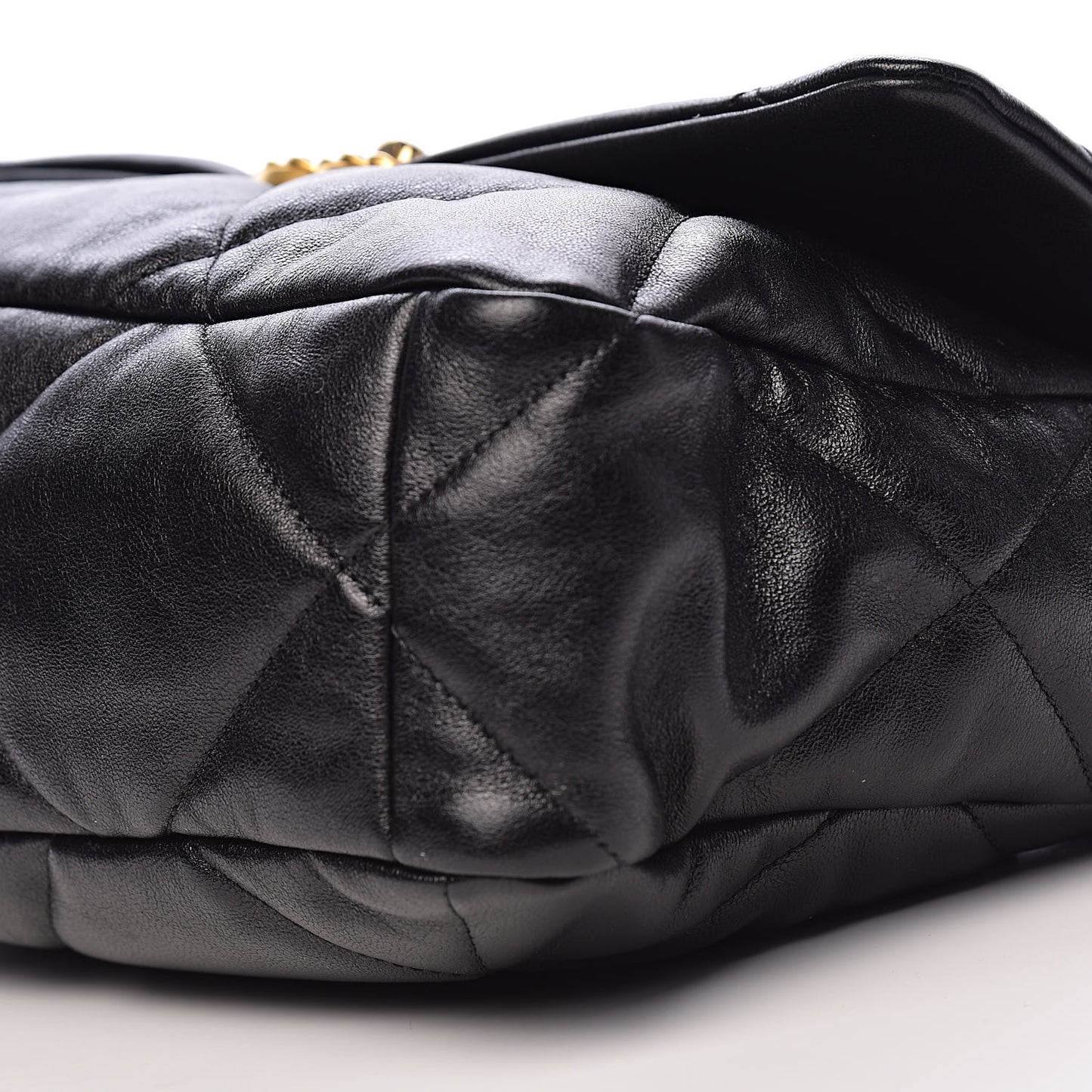 Lambskin Quilted Large 19 Flap Black