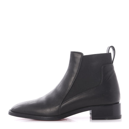 Christian Louboutin Calfskin Ingrassato Womens Marmada Flat Chelsea Boots 35.5 Black 1 of 9