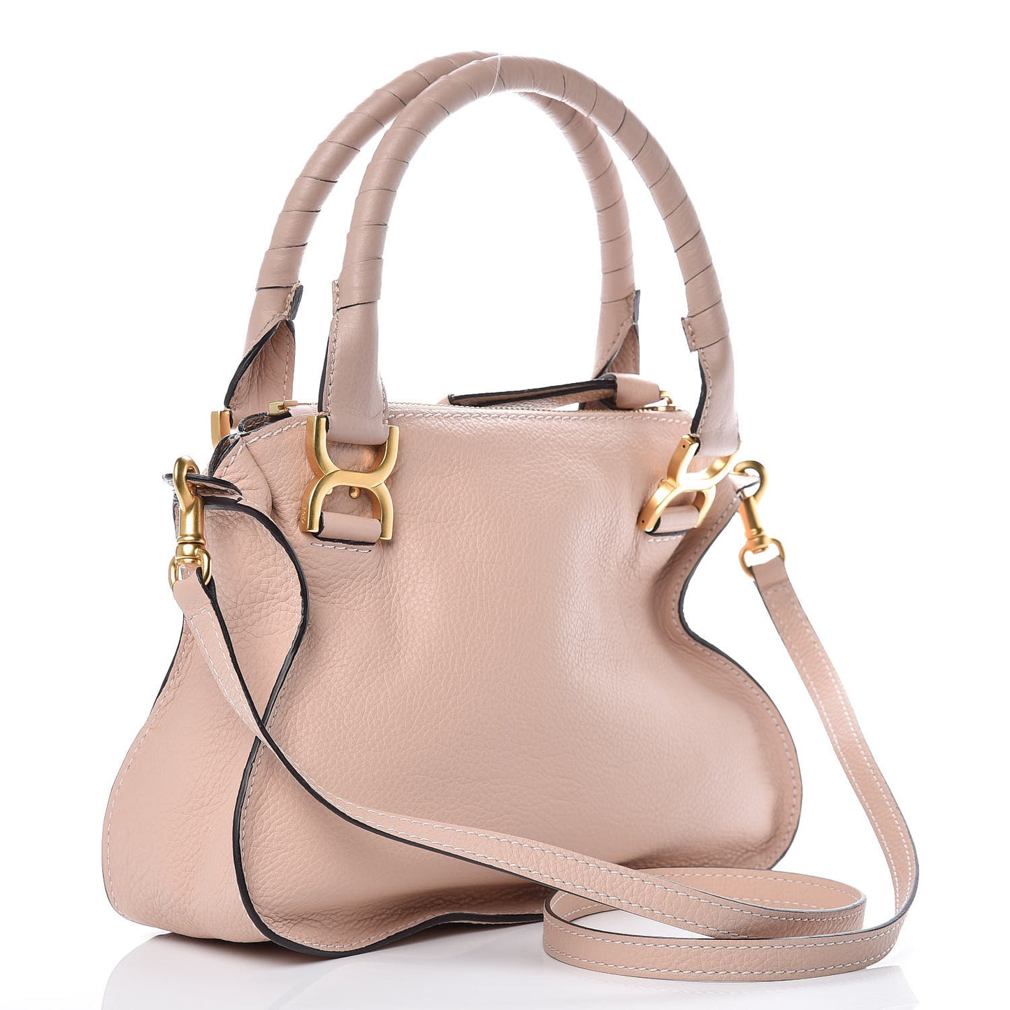 Calfskin Small Marcie Satchel Blush Nude