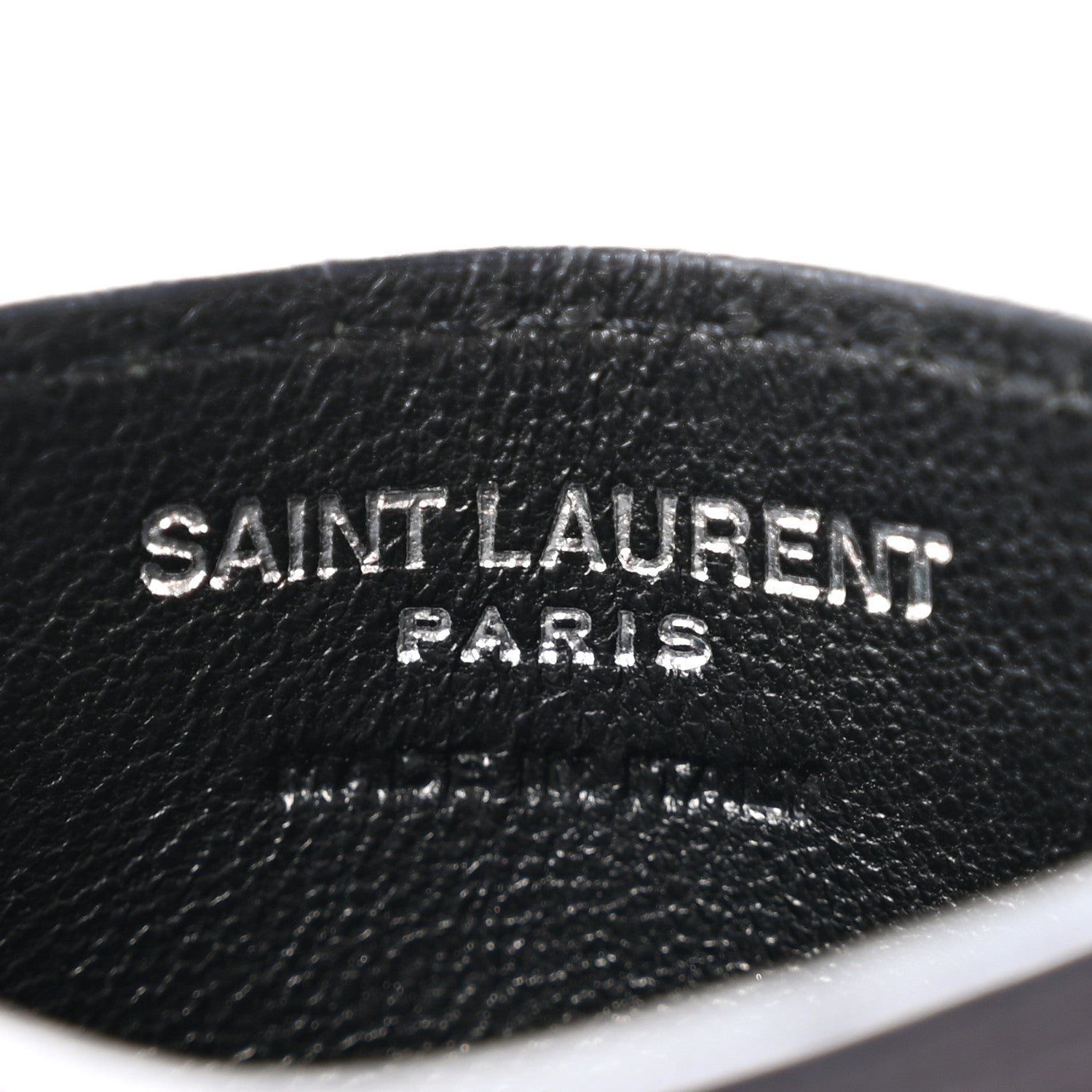 Saint Laurent Grain De Poudre Matelasse Chevron Monogram Credit Card Case Deep Marine 6 of 12