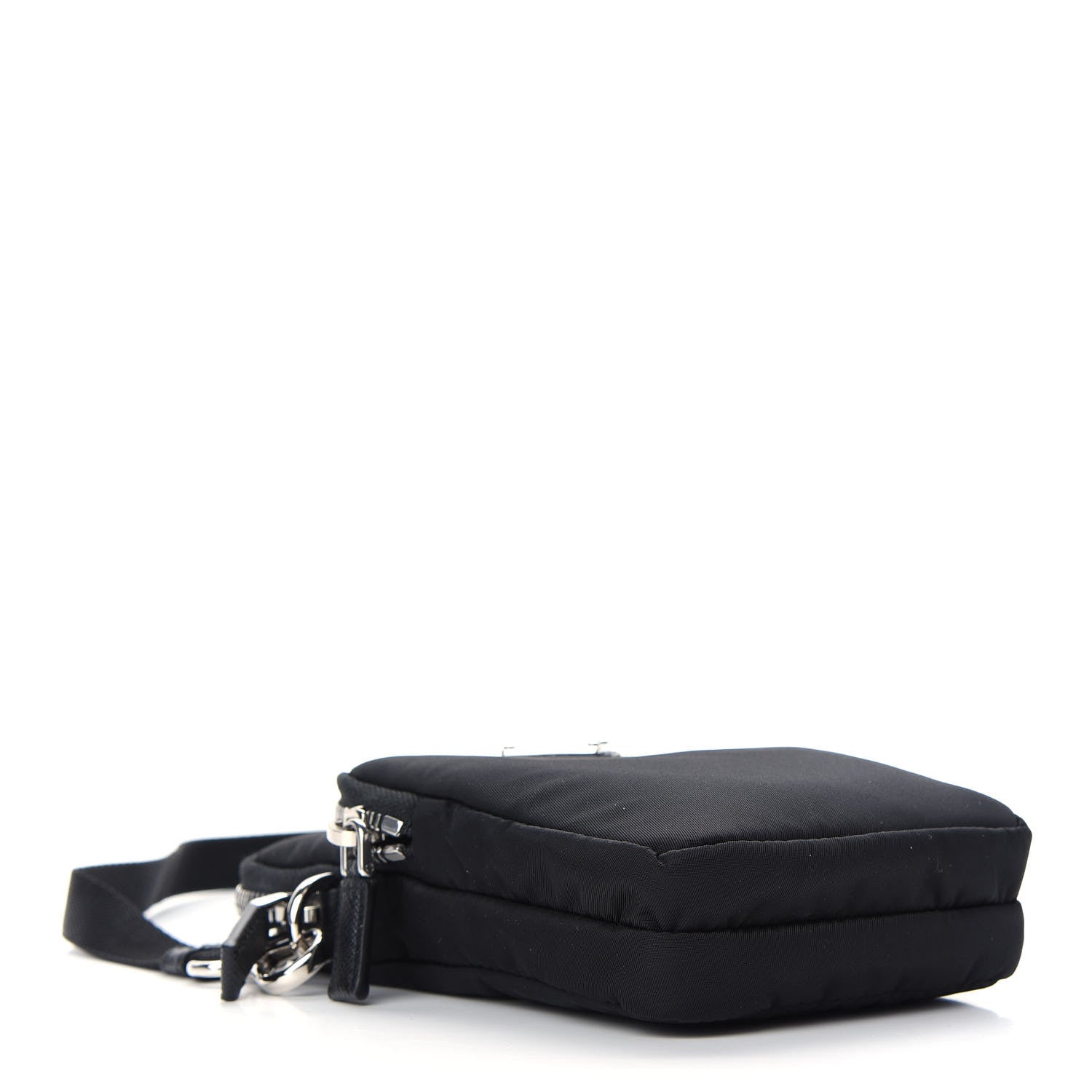 Prada Tessuto Nylon Saffiano Crossbody Pouch Black 3 of 8