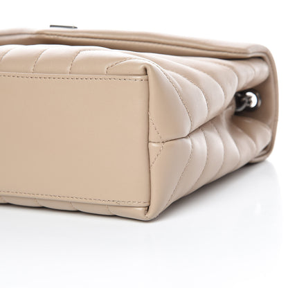 Saint Laurent Calfskin Y Quilted Monogram Small Loulou Chain Satchel Dark Beige 10 of 11