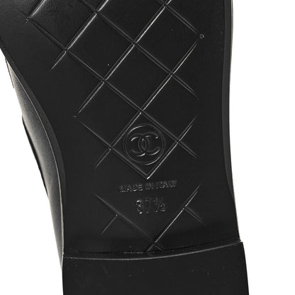 Chanel Lambskin Quilted CC Turnlock Loafers 37.5 Black 5 of 8