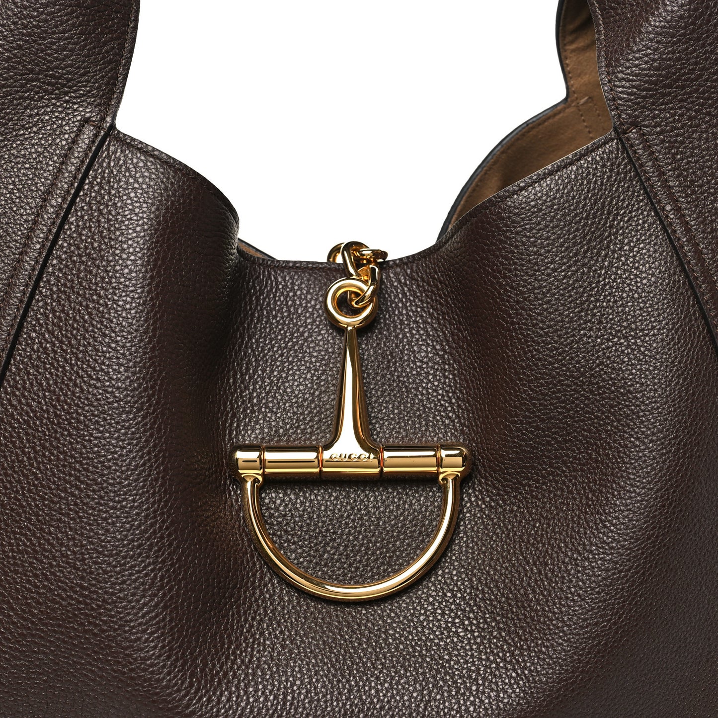 Grained Calfskin Softbit Maxi Shoulder Bag Dark Brown