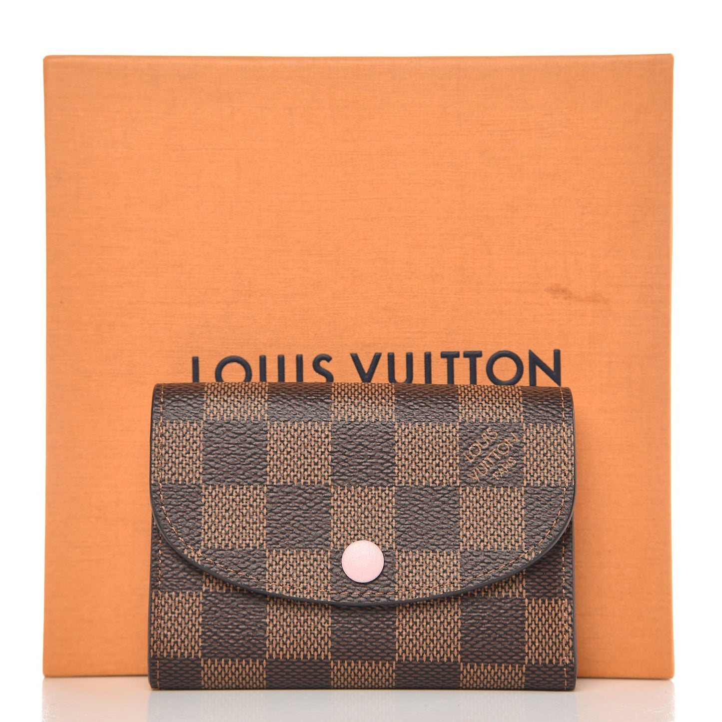 Damier Ebene Rosalie Coin Purse Rose Ballerine