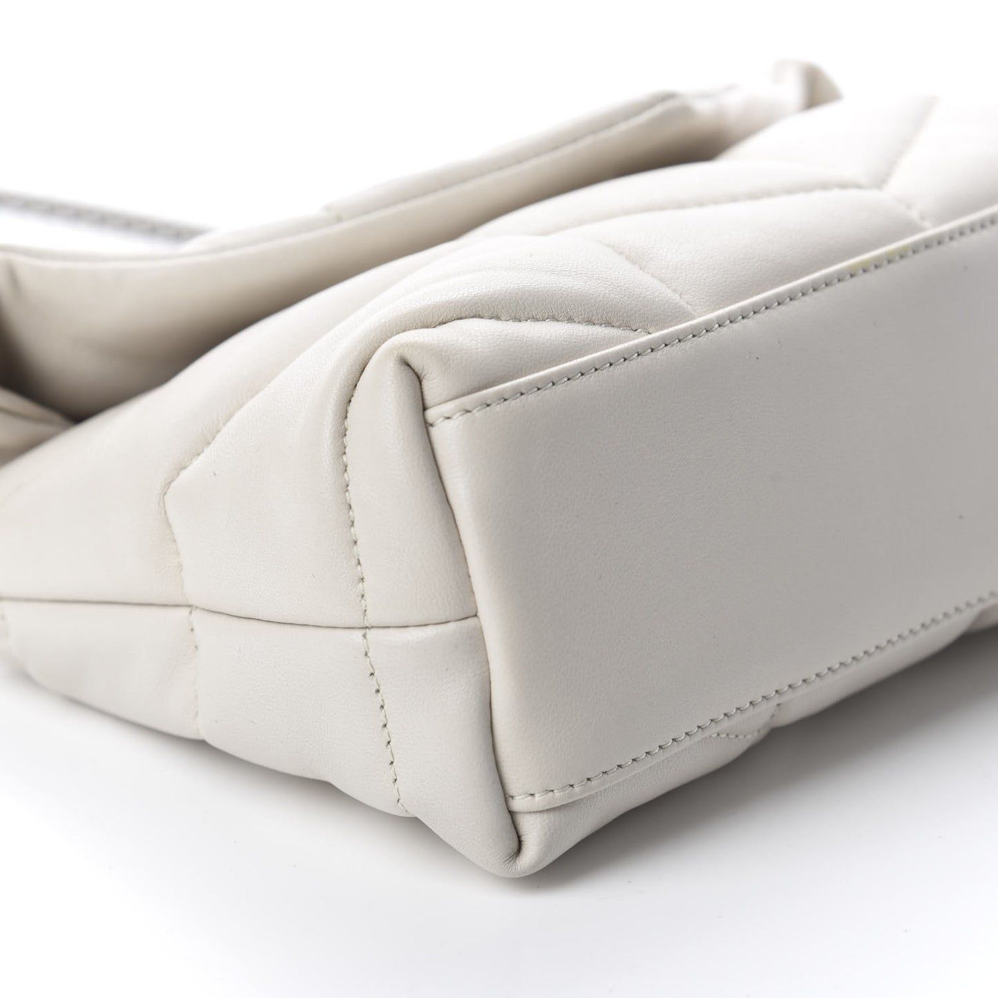 Lambskin Quilted Toy Loulou Puffer Monogram Chain Satchel Crema Soft