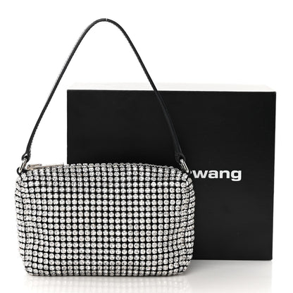 Alexander Wang Mesh Crystal Rhinestone Mini Heiress Pouch Black Silver 12 of 12