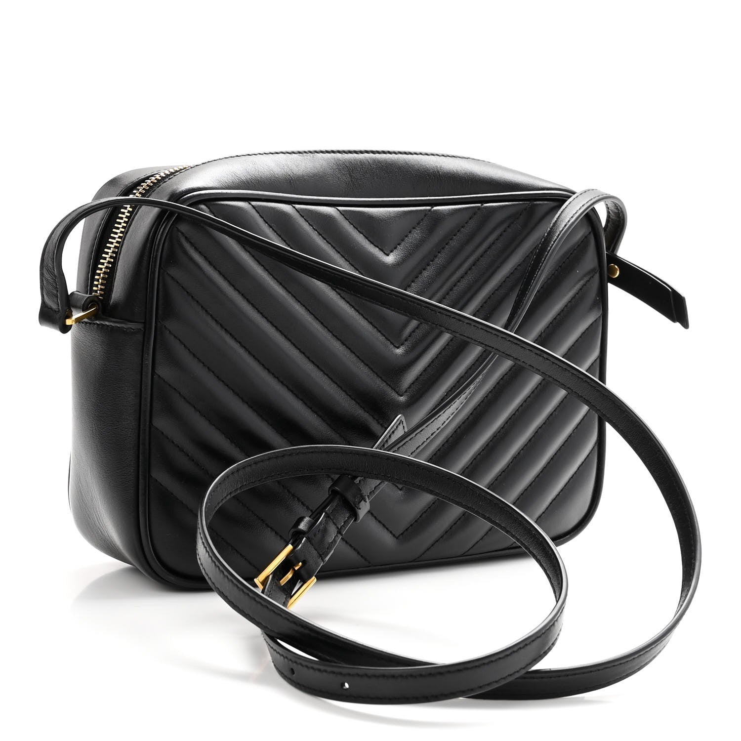 Saint Laurent Calfskin Matelasse Monogram Lou Camera Bag Black 3 of 10
