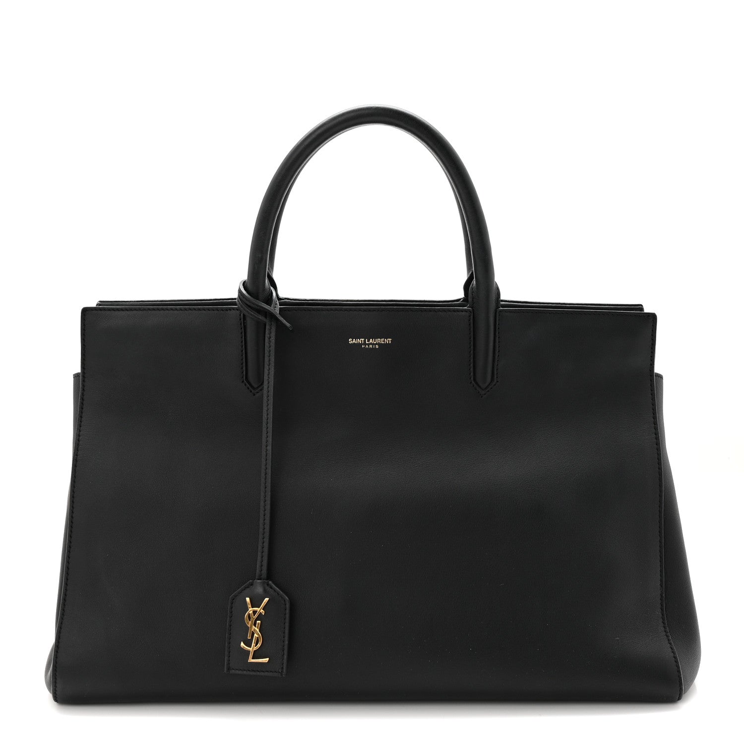 Saint Laurent Calfskin Medium Cabas Rive Gauche Black 1 of 11
