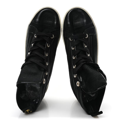 Chanel Fabric Lambskin Lace Up Cap Toe Sneakers 39.5 Black 4 of 18