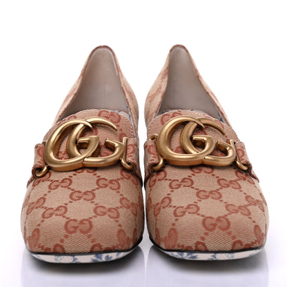 Gucci Monogram GG Victoire 55mm Loafer Pumps 38 Beige Ruggine 2 of 10
