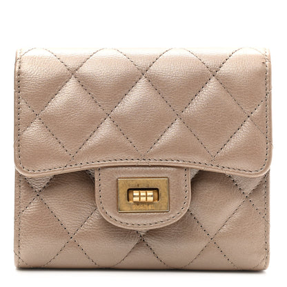Chanel Metallic Calfskin Quilted 2.55 Reissue Compact Flap Wallet Gold 1 of 9