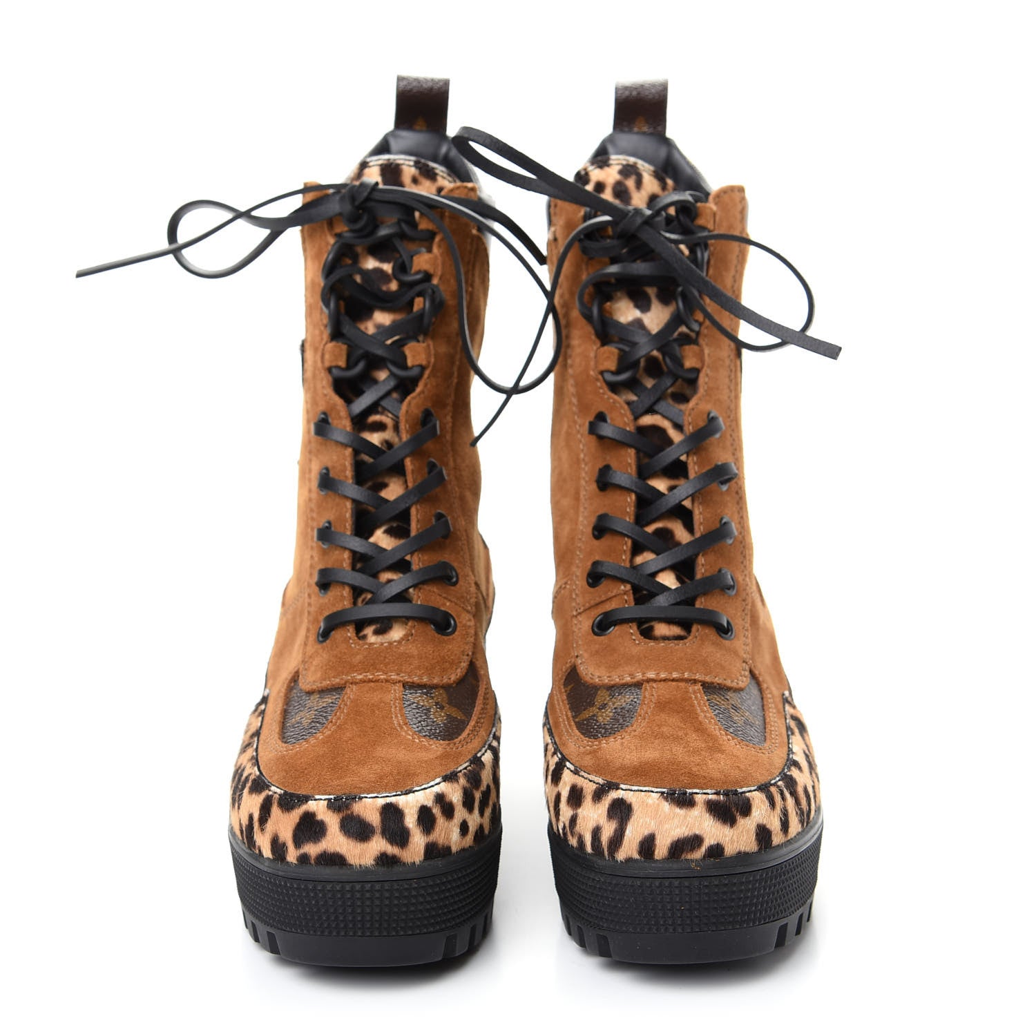 Louis Vuitton Suede Calfskin Monogram Laureate Platform Desert Boots 37 Cognac 2 of 10