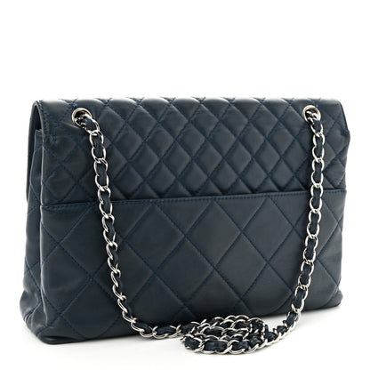 Chanel Calfskin Quilted In The Business Flap Dark Navy Blue 3 of 11