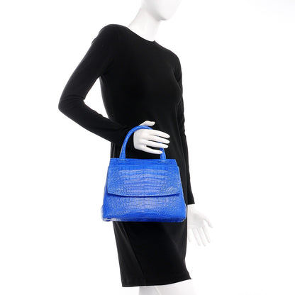 Nancy Gonzalez Matte Crocodile Top Handle Shoulder Bag Blue 3 of 13