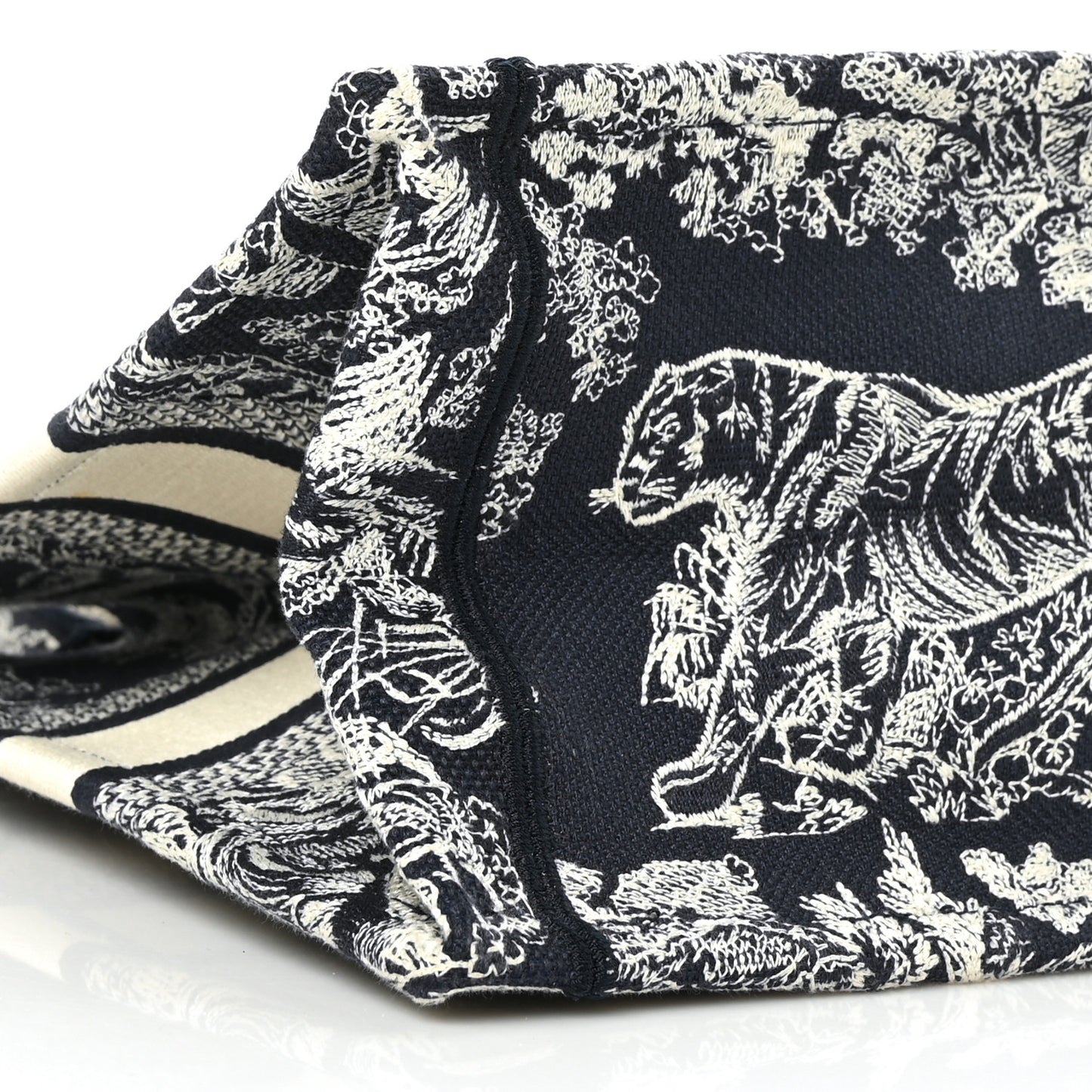 Canvas Embroidered Small Dioriviera Toile De Jouy Book Tote Blue
