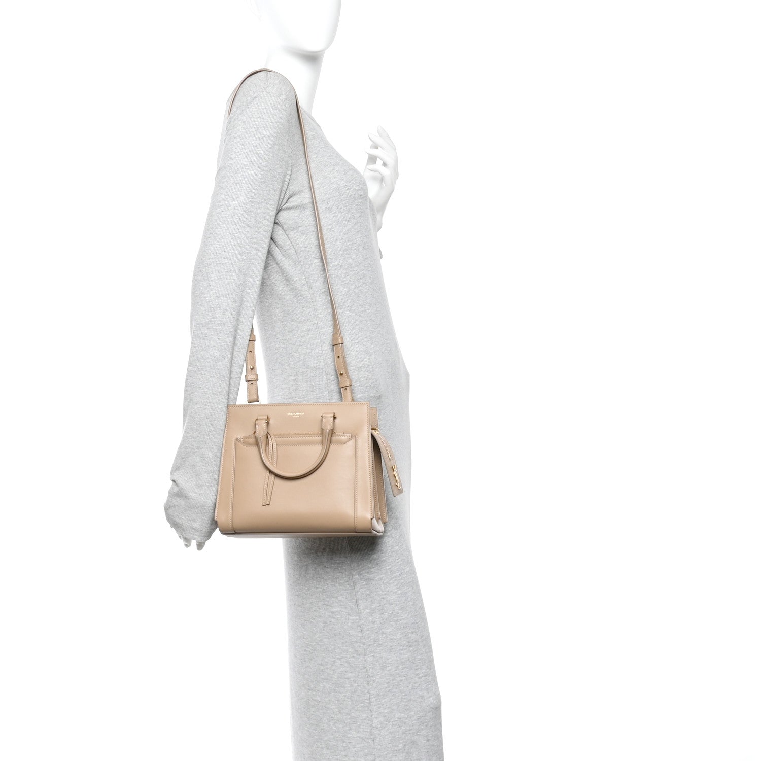 Saint Laurent Smooth Calfskin Small East Side Tote Taupe 2 of 9