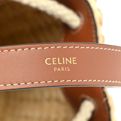 Celine Raffia Calfskin Drawstring Teen Natural Tan 7 of 9