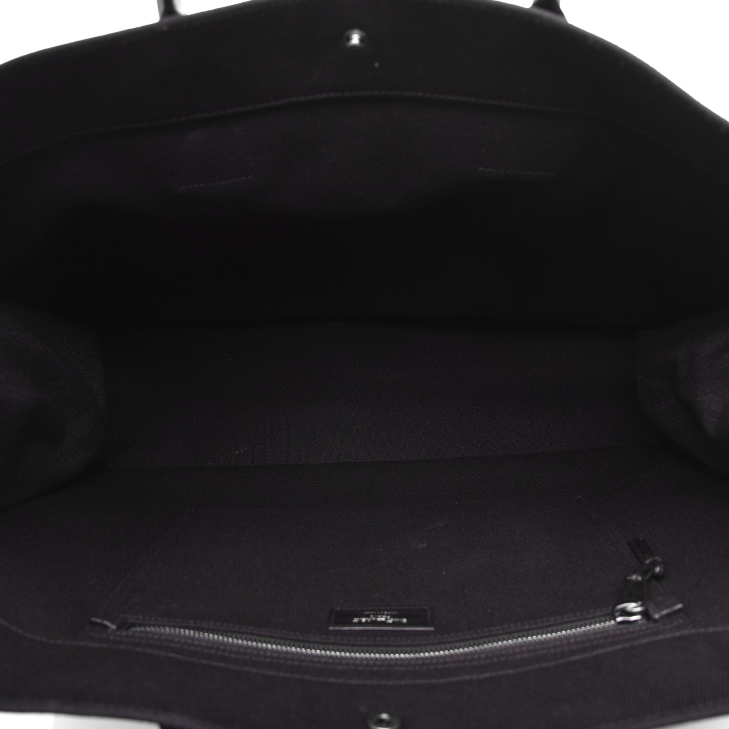 Saint Laurent Linen Calfskin Rive Gauche Tote Black 5 of 8