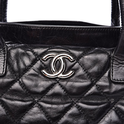 Chanel Glazed Calfskin Quilted Large New Portobello Tote Black 13 of 13