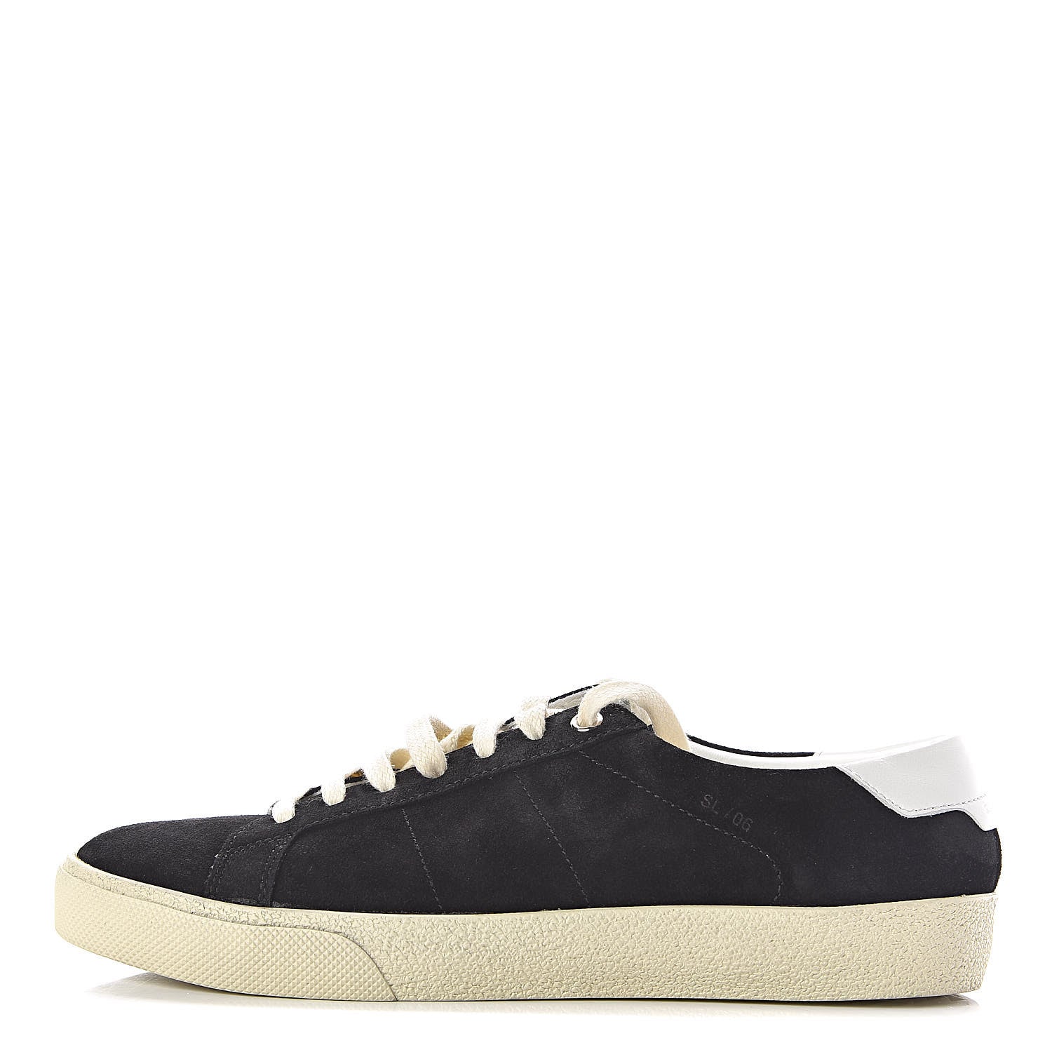 Saint Laurent Distressed Suede Womens Court Classic Sneakers 38.5 Black 1 of 10