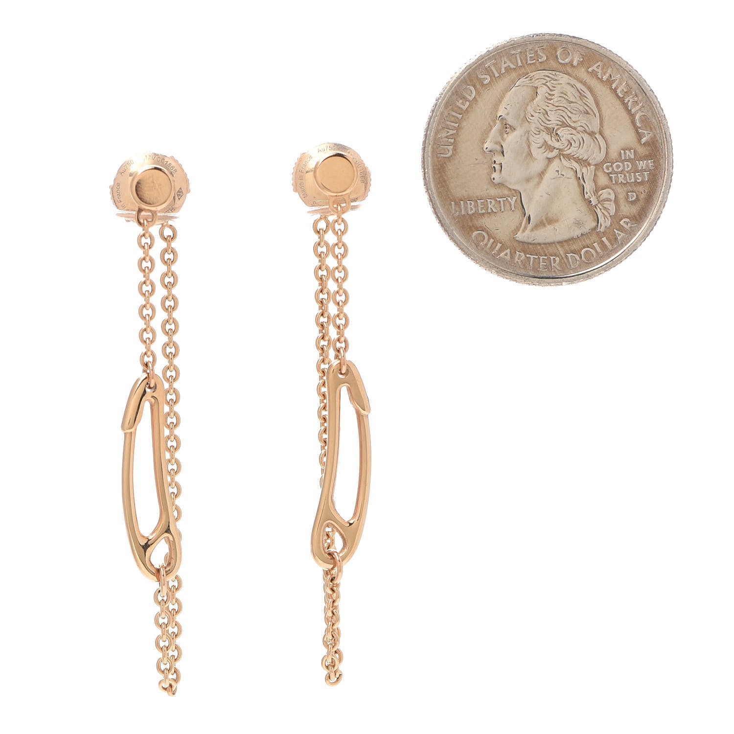 Hermes 18K Rose Gold TPM Chaine D'Ancre Punk Earrings 2 of 5