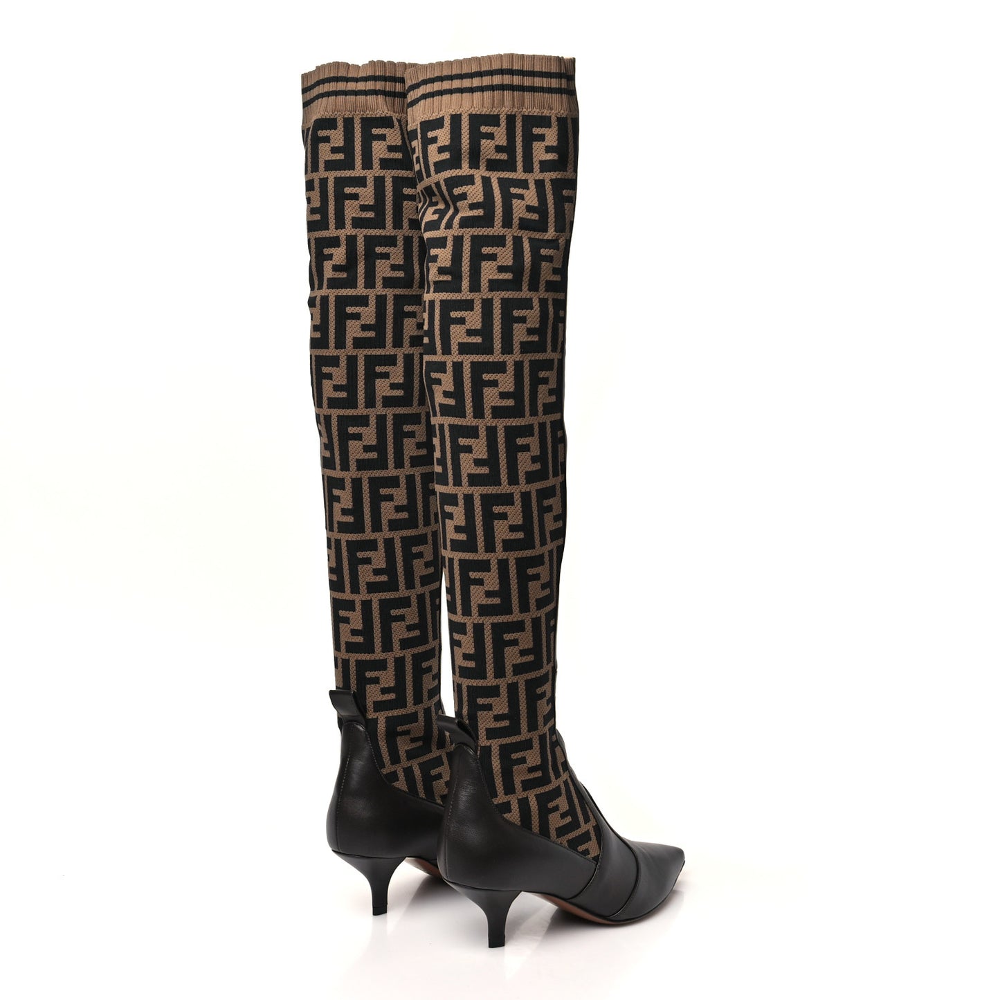 Nappa Microfiber Fabric FF Rockoko Thigh High Boots 35 Ebano Tobacco Black