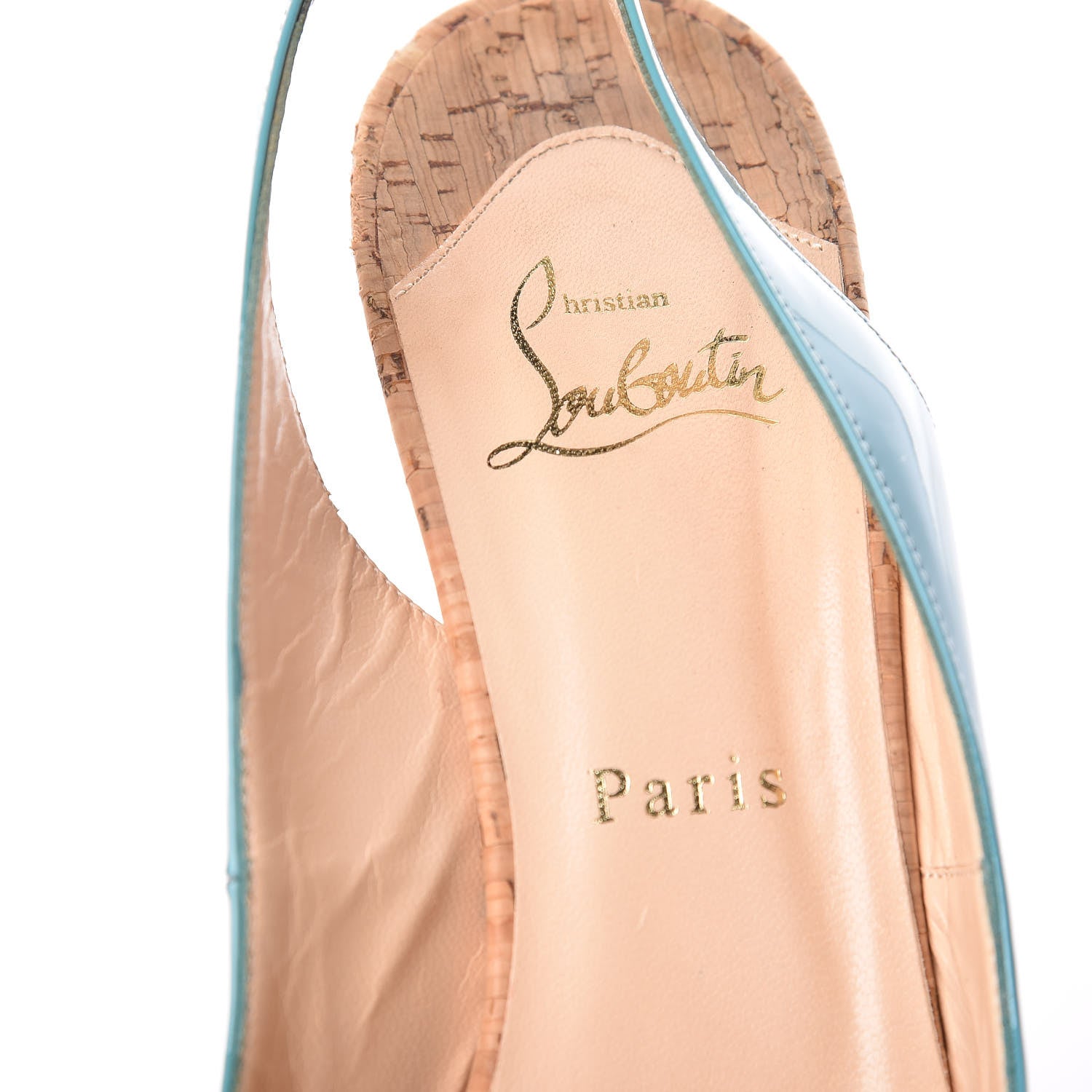 Christian Louboutin Patent Cork So Private 120 Pumps 38.5 Blue 9 of 16