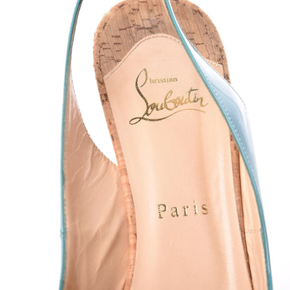 Christian Louboutin Patent Cork So Private 120 Pumps 38.5 Blue 9 of 16