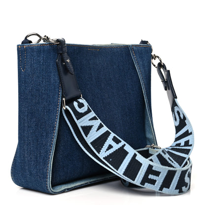 Stella McCartney Eco Alter Denim Perforated Logo Mini Crossbody Orion Blue 3 of 9
