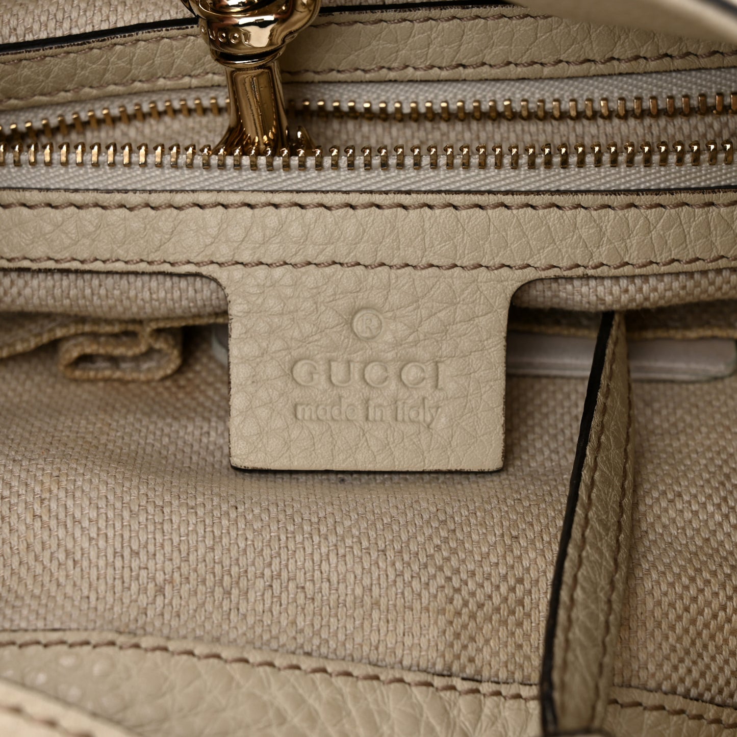 Pebbled Calfskin Medium Soho Chain Shoulder Bag Off White