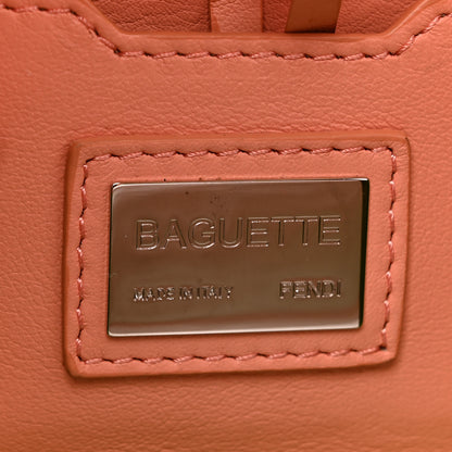 Fendi Vitello Flamingo Crystal Baguette Rosa Pesca 6 of 17