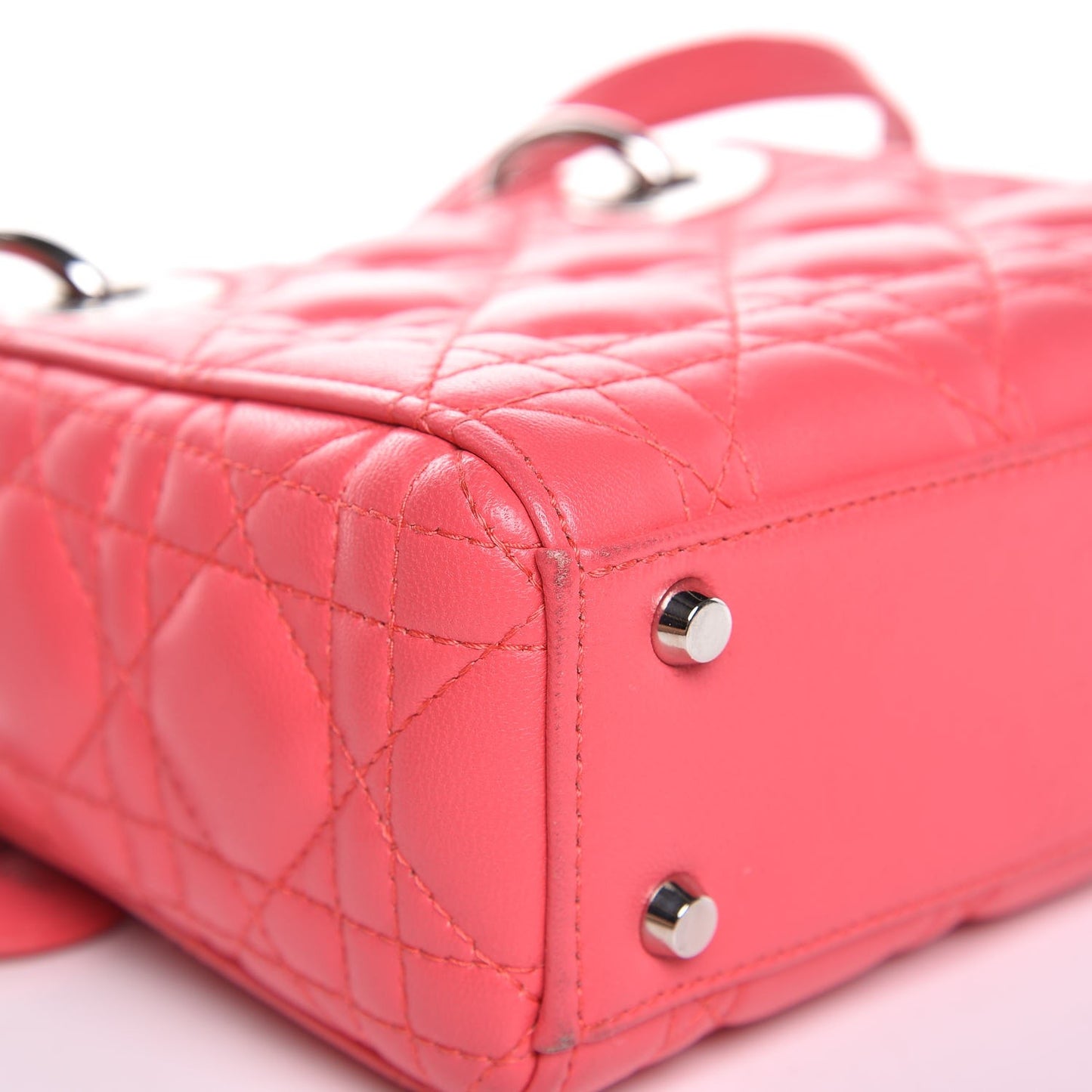 Lambskin Cannage Mini Lady Dior Coral