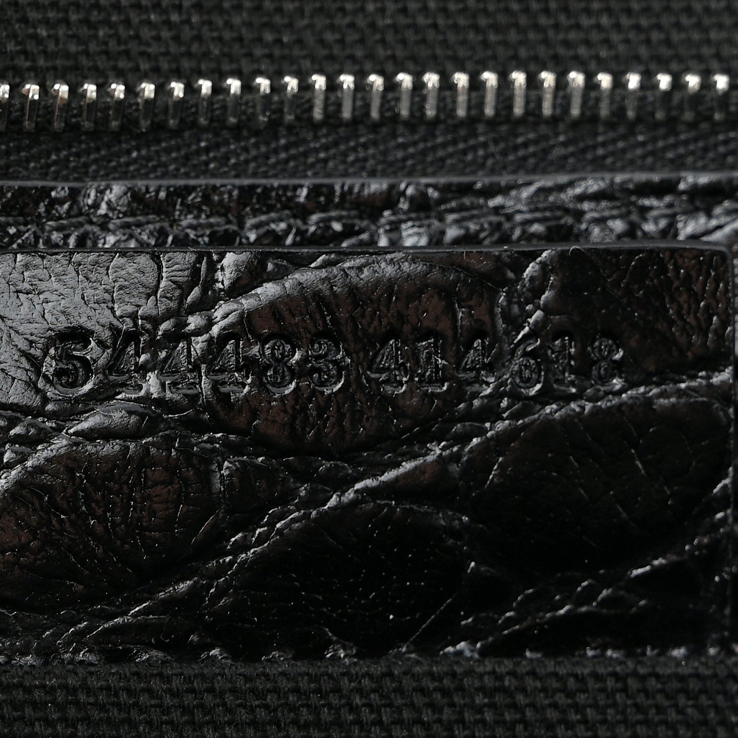 Calfskin Crocodile Embossed Tote Black
