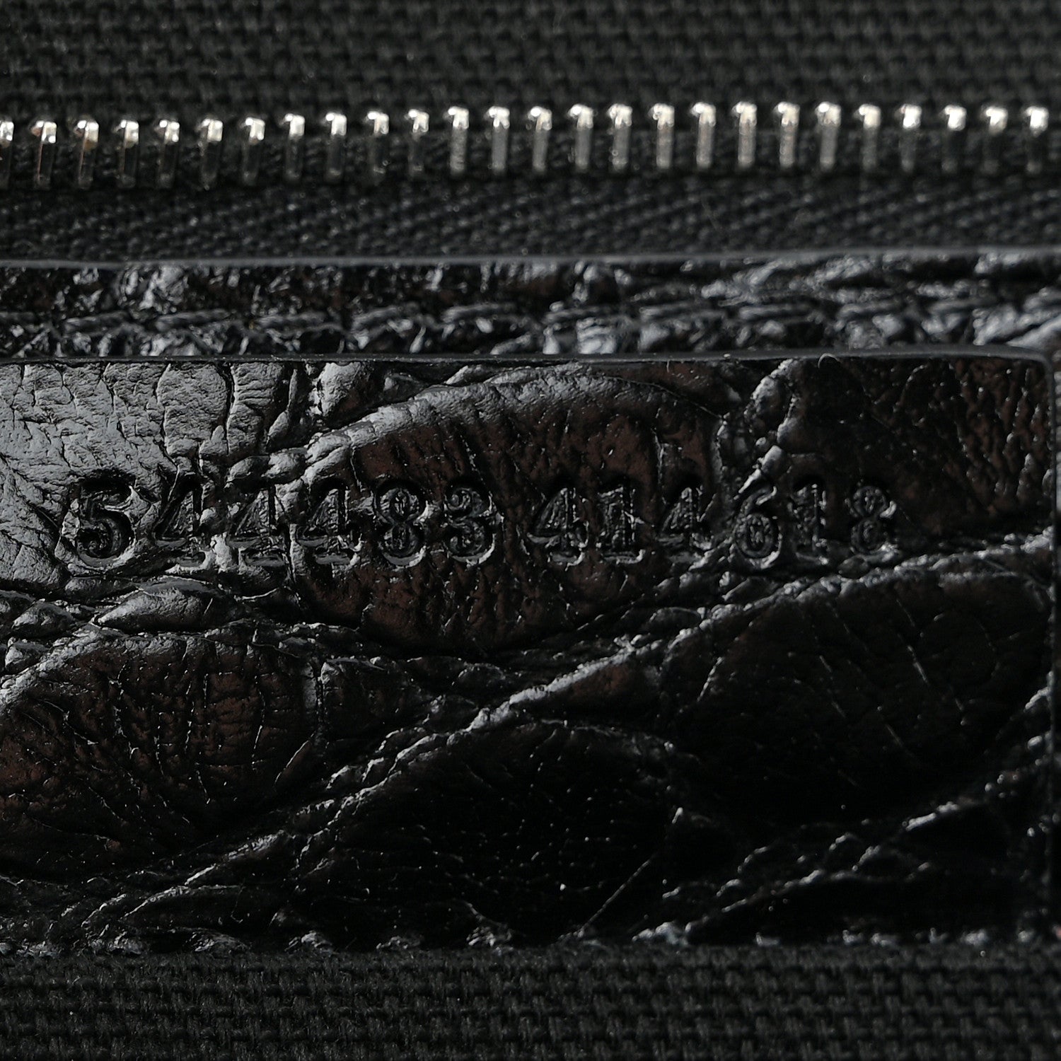 Alexander McQueen Calfskin Crocodile Embossed Tote Black 7 of 10